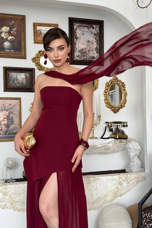 Hulos Dress with Shawl Detail