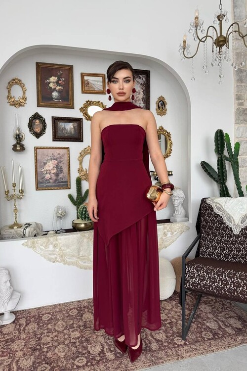 Hulos Dress with Shawl Detail