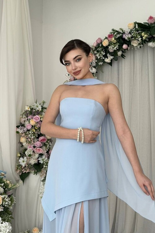 Hulos Şal Detaylı Elbise