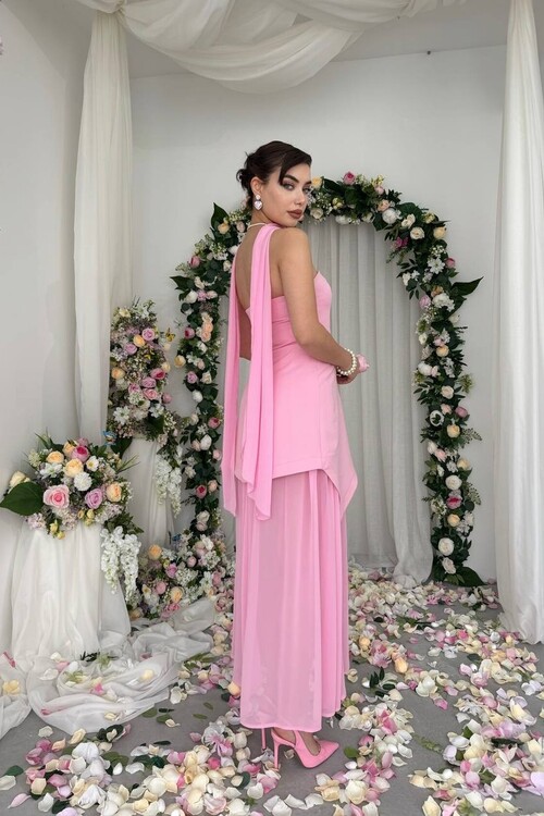 Hulos Şal Detaylı Elbise