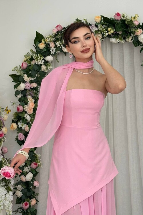 Hulos Şal Detaylı Elbise