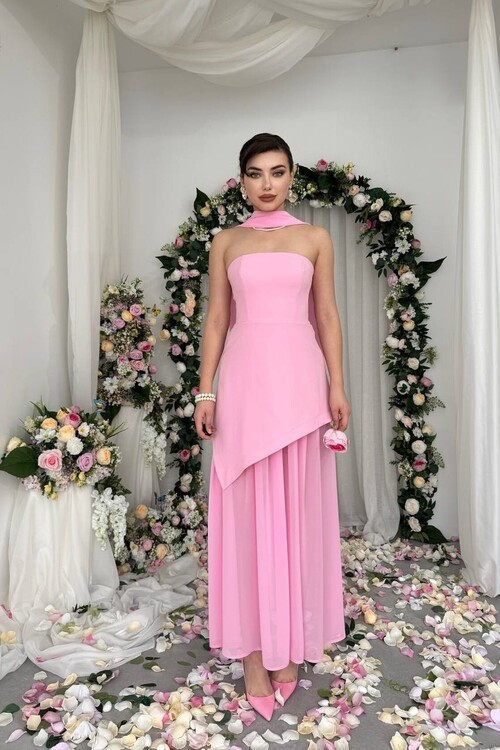 Hulos Şal Detaylı Elbise