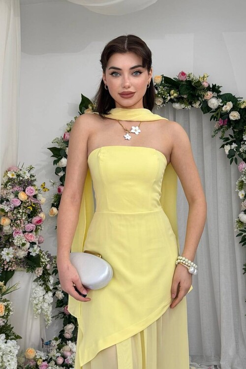 Hulos Dress with Shawl Detail