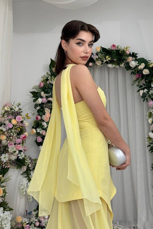 Hulos Dress with Shawl Detail