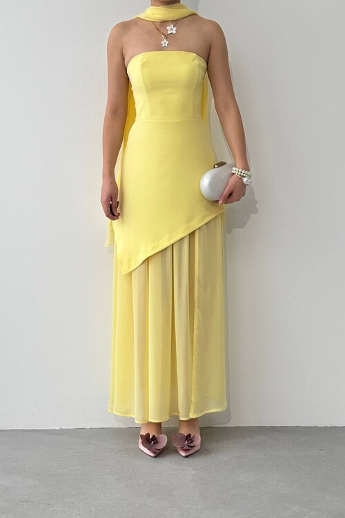 Hulos Dress with Shawl Detail