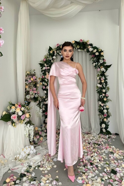 Junas Yaka Kuşağı Detaylıı Elbise