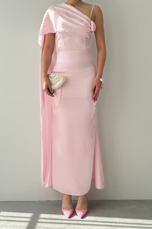 Junas Yaka Kuşağı Detaylıı Elbise