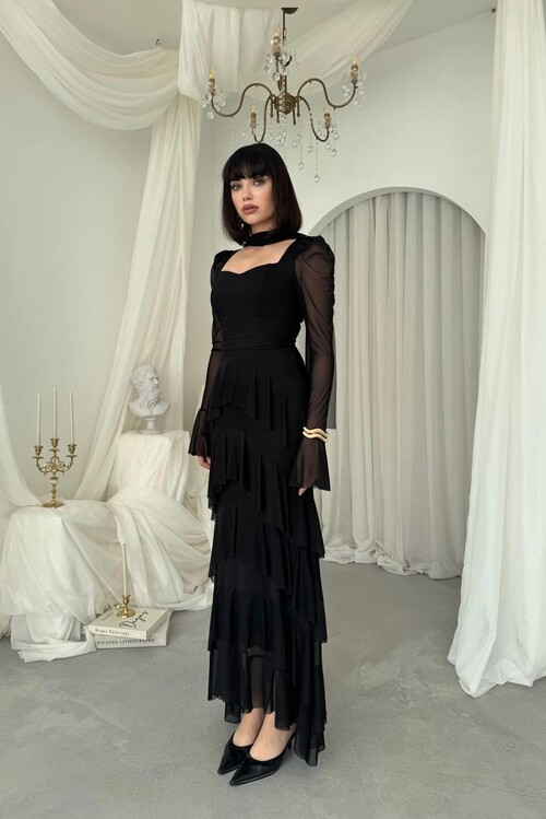 Juvy Şal Detaylı Elbise