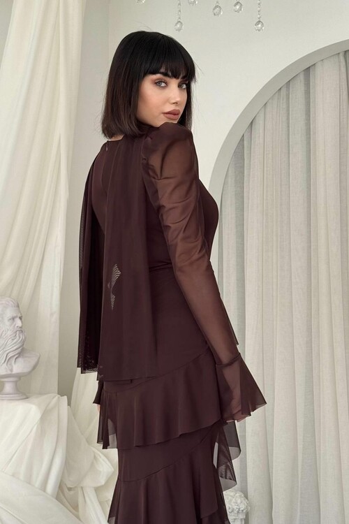 Juvy Şal Detaylı Elbise