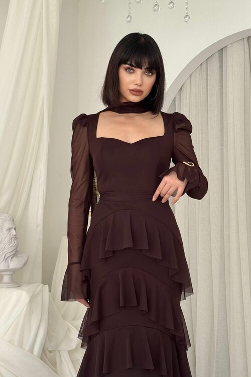 Juvy Şal Detaylı Elbise