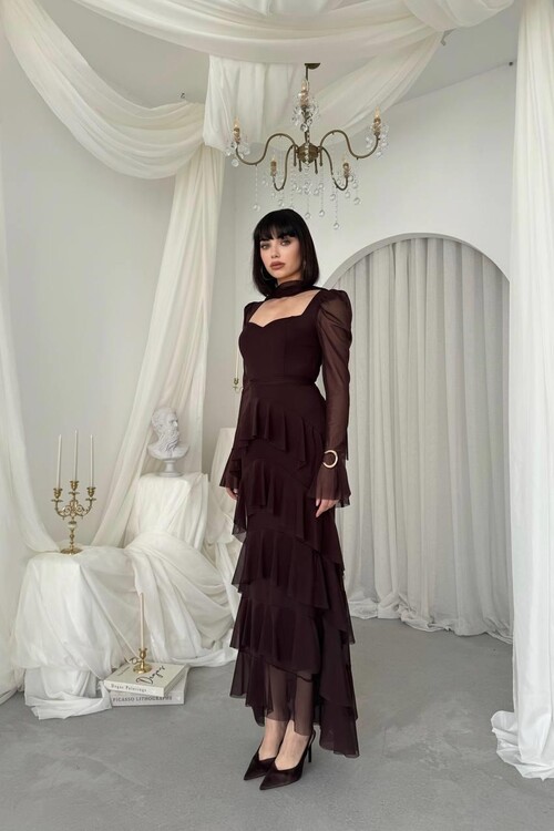 Juvy Şal Detaylı Elbise