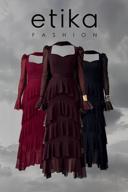 Juvy Şal Detaylı Elbise