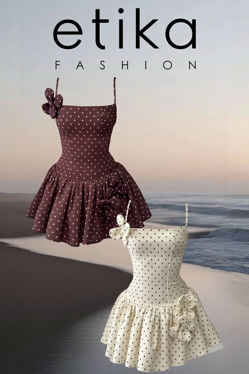 Keraj Çiçek Detaylı Elbise