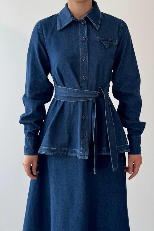 Linor Belted Two Piece Suit