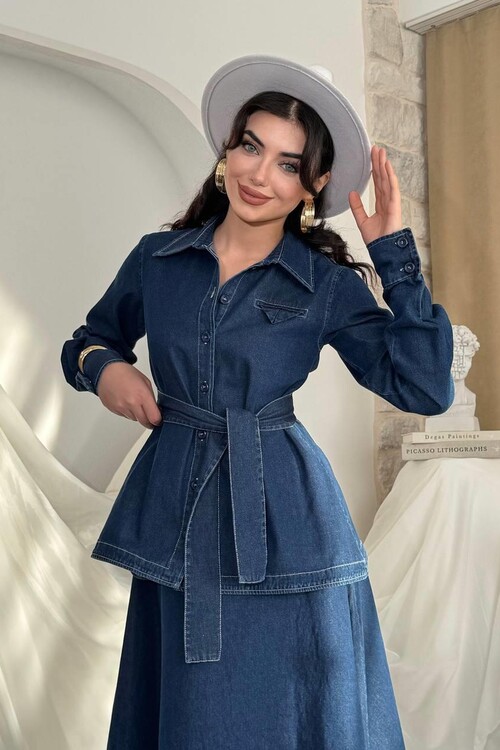 Linor Belted Two Piece Suit