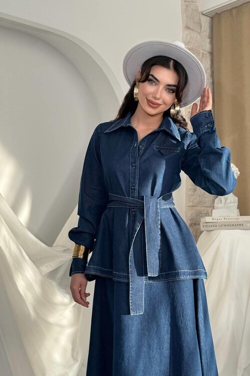 Linor Belted Two Piece Suit