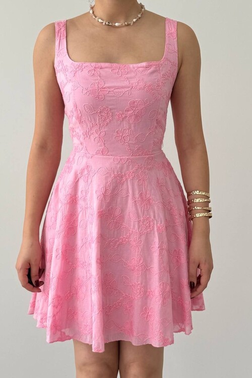 Lyro Çiçek Nakışlı Elbise