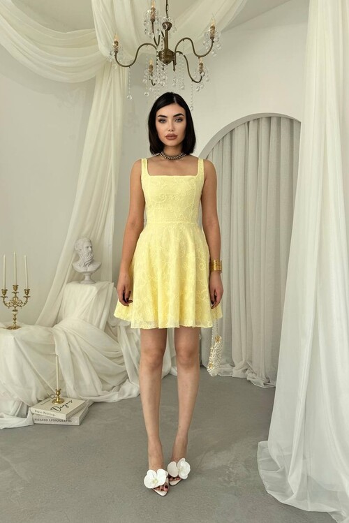 Lyro Çiçek Nakışlı Elbise