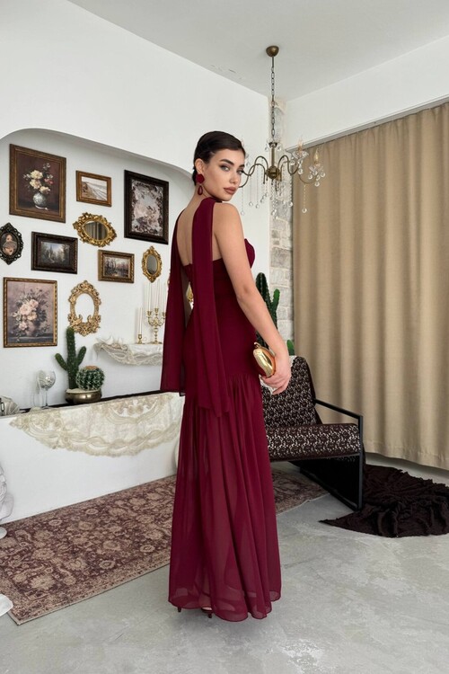 Manen Şal Detaylı Elbise