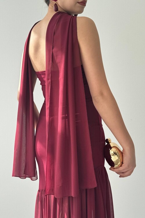 Manen Şal Detaylı Elbise