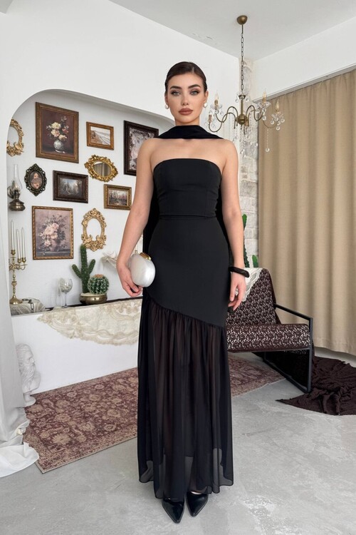 Manen Shawl Detail Dress