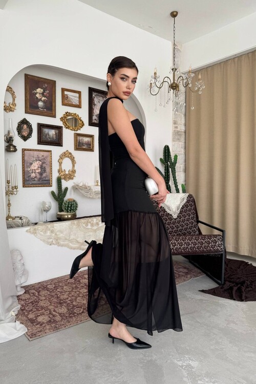 Manen Shawl Detail Dress