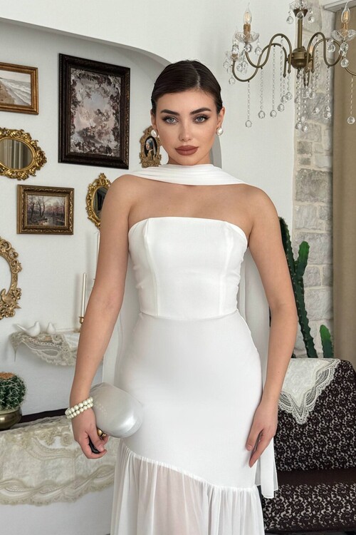 Manen Shawl Detail Dress