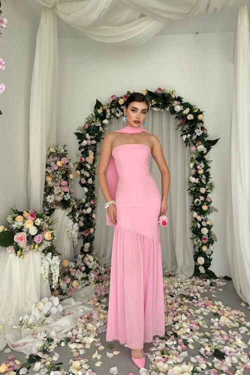 Manen Şal Detaylı Elbise