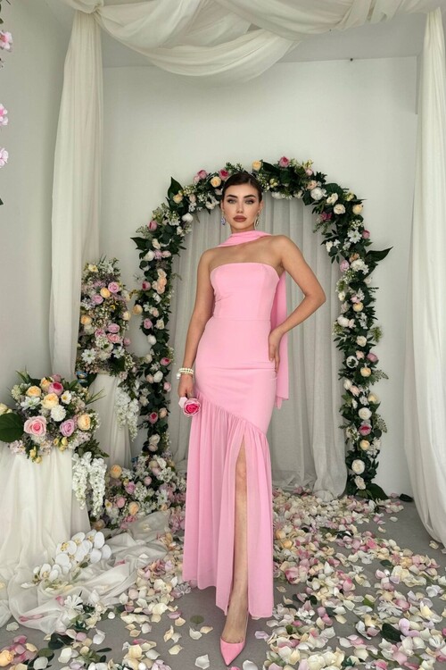 Manen Şal Detaylı Elbise