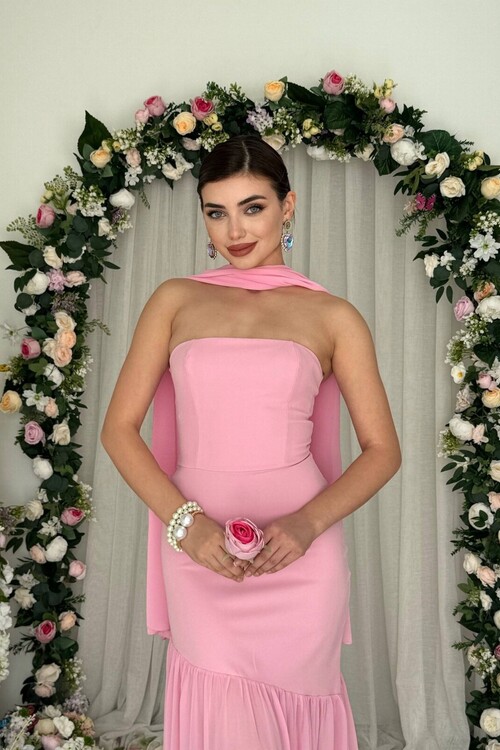 Manen Şal Detaylı Elbise