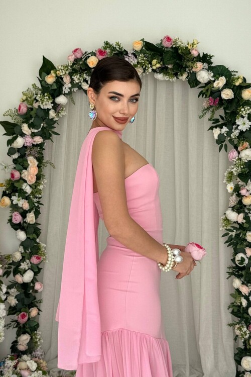 Manen Şal Detaylı Elbise