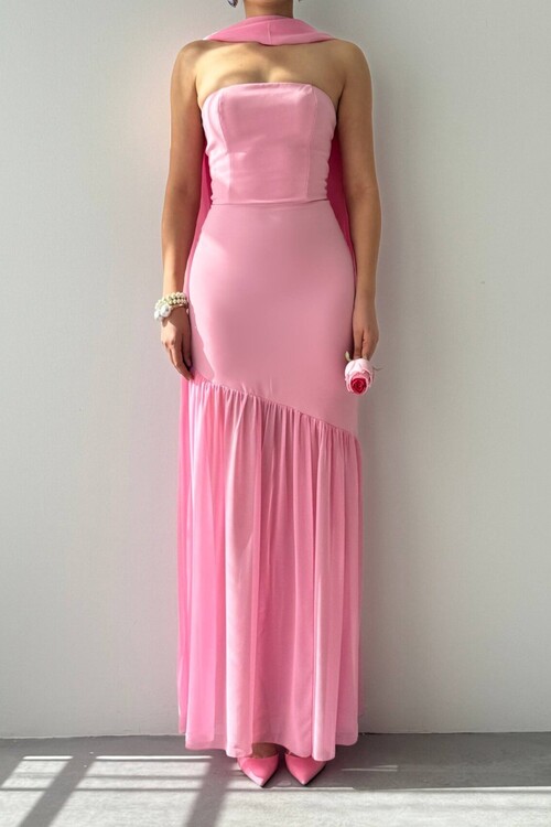 Manen Şal Detaylı Elbise