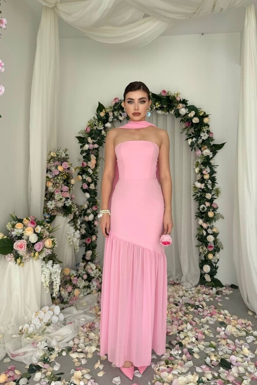 Manen Şal Detaylı Elbise