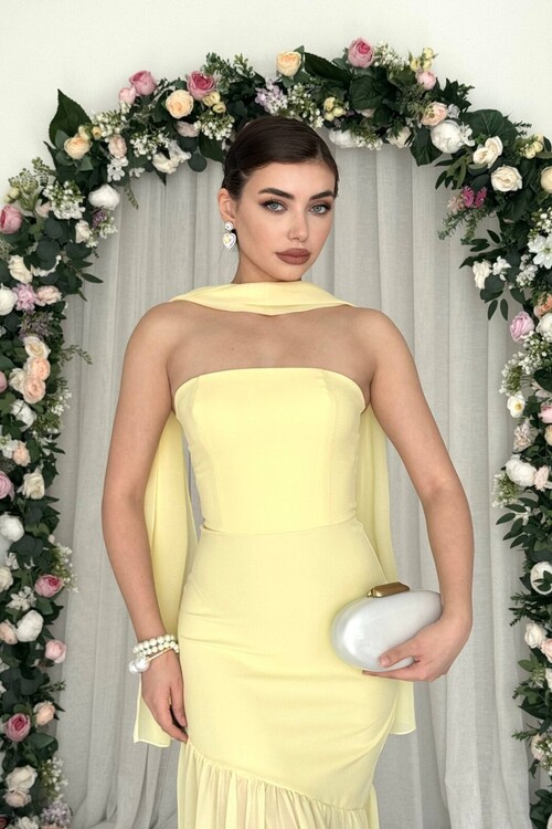 Manen Şal Detaylı Elbise