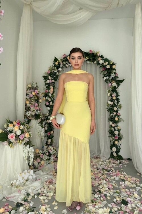 Manen Şal Detaylı Elbise