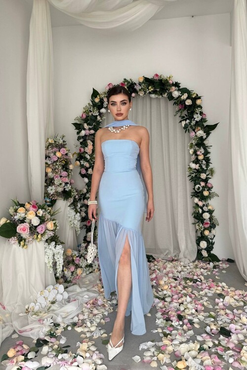 Manen Şal Detaylı Elbise