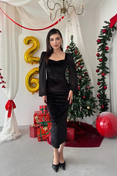 Meda Balloon Sleeve Dress