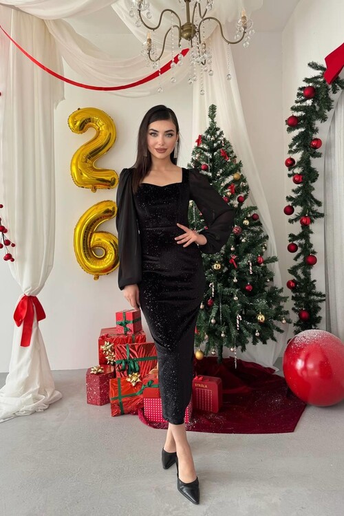 Meda Balloon Sleeve Dress