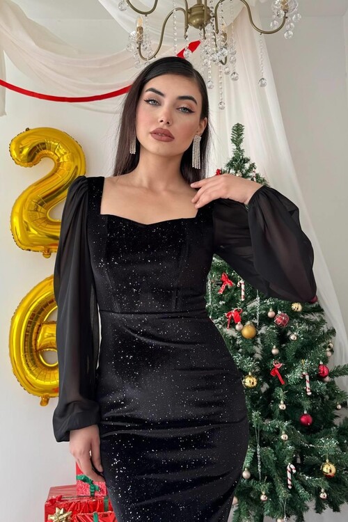 Meda Balloon Sleeve Dress