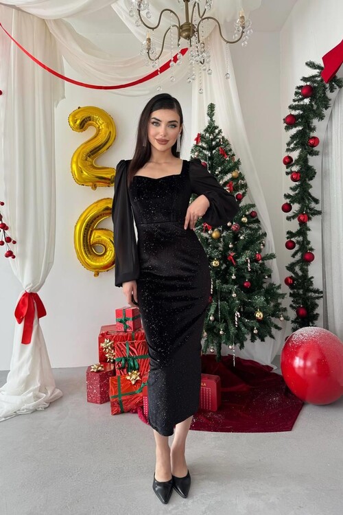 Meda Balloon Sleeve Dress