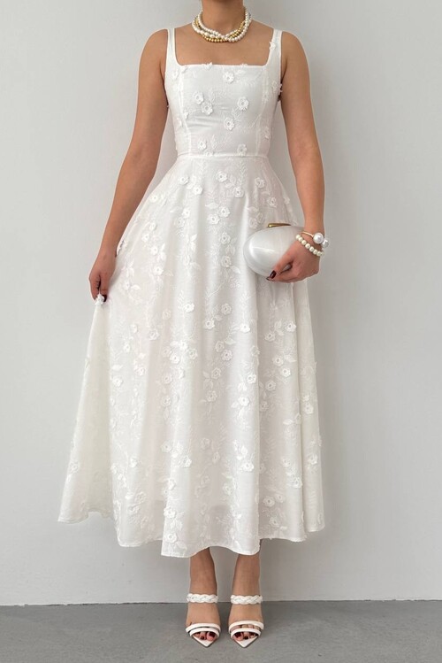 Myra Çiçek Detaylı Elbise