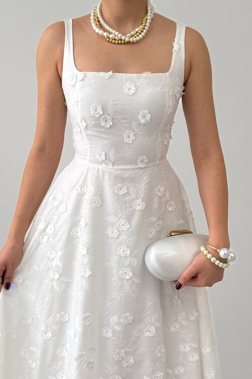 Myra Çiçek Detaylı Elbise