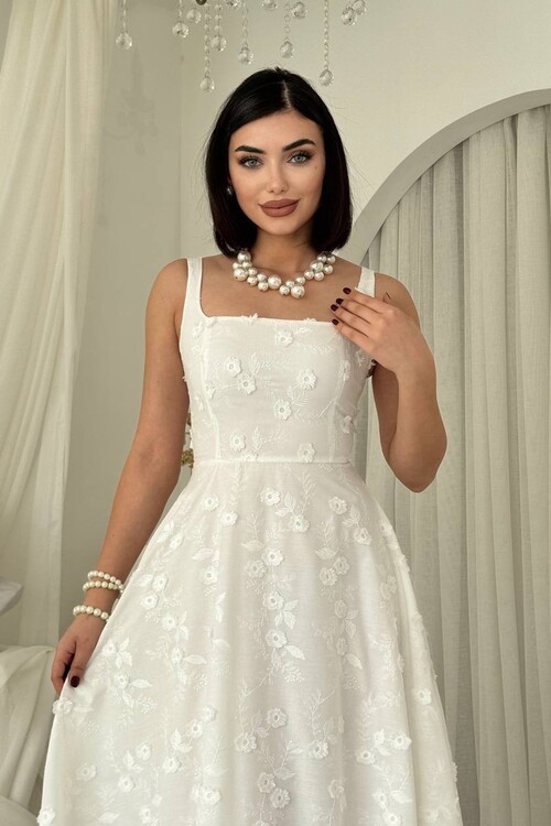 Myra Çiçek Detaylı Elbise