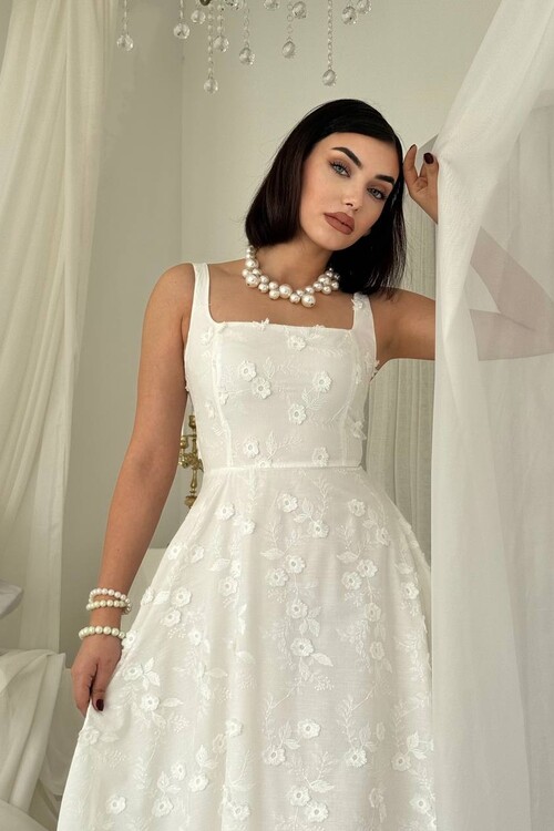 Myra Çiçek Detaylı Elbise