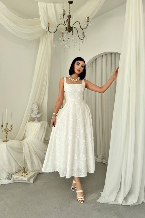 Myra Çiçek Detaylı Elbise