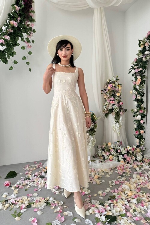 Myra Çiçek Detaylı Elbise