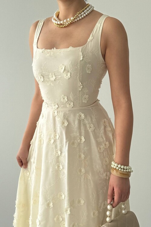 Myra Çiçek Detaylı Elbise