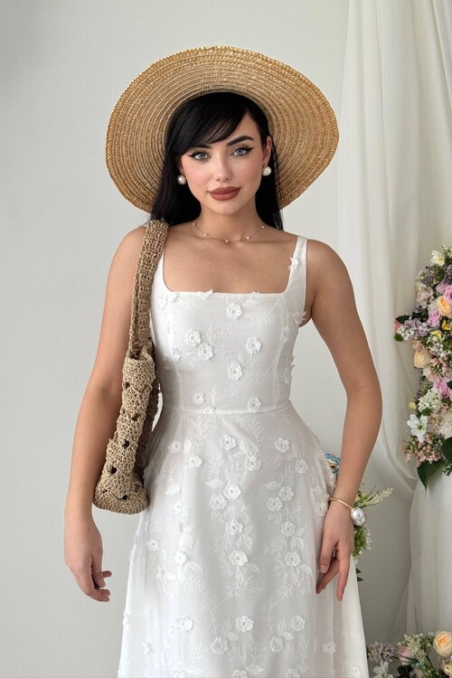 Myra Çiçek Detaylı Elbise