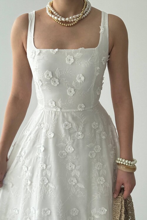 Myra Çiçek Detaylı Elbise