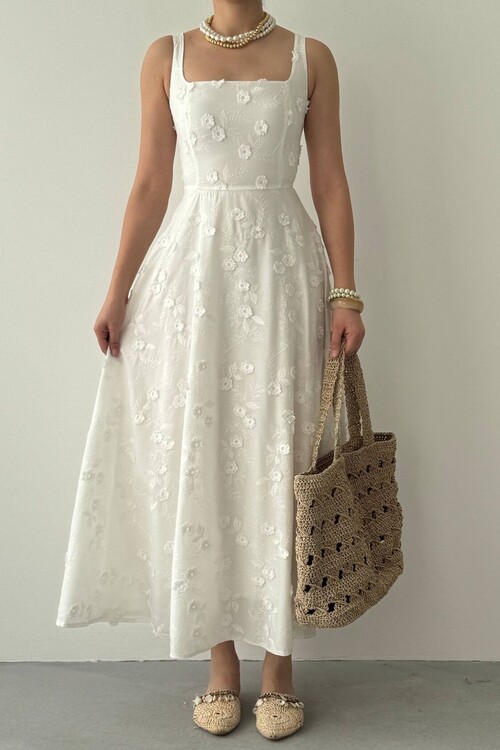 Myra Çiçek Detaylı Elbise